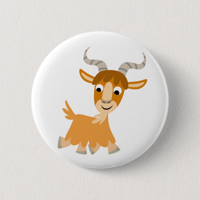 Badge Rond 5 Cm Bouton de chèvre cartonné mignon (Devant)