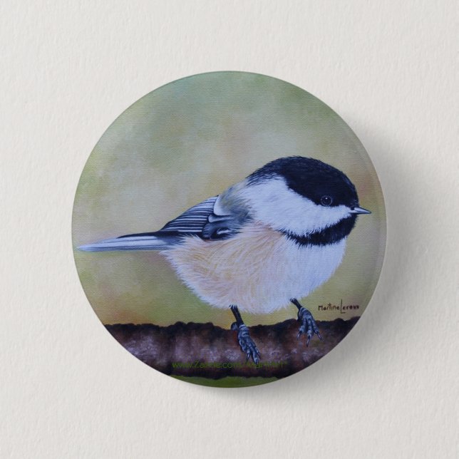 Badge Rond 5 Cm Bouton de Chickadee (Devant)