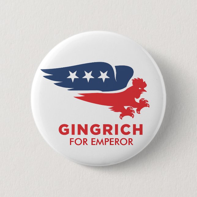 Badge Rond 5 Cm Bouton de Chickenhawk Gingrich (Devant)