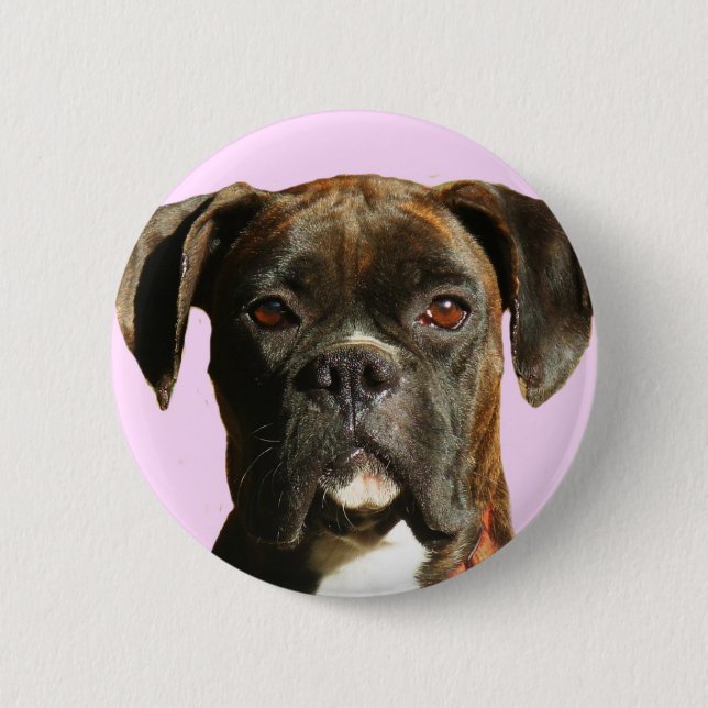 Badge Rond 5 Cm Bouton de chien de boxeur (Devant)