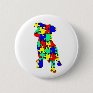 Badge Rond 5 Cm Bouton de chien de compagnon d'autisme