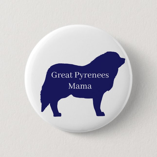Badge Rond 5 Cm bouton de chien des Pyrénées (Devant)