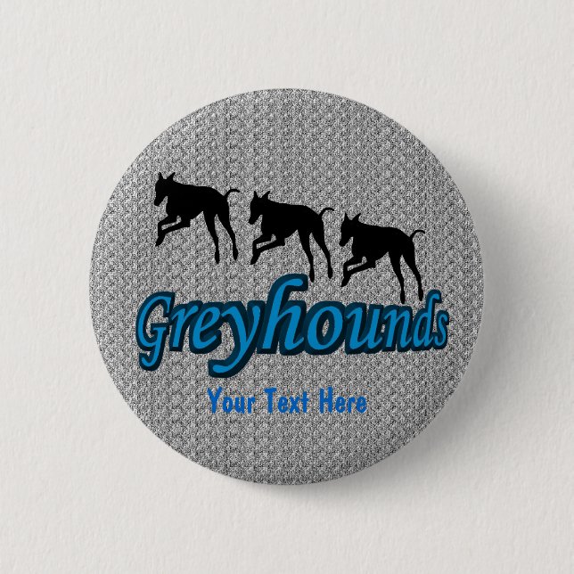 Badge Rond 5 Cm Bouton de chien Greyhounds (Devant)