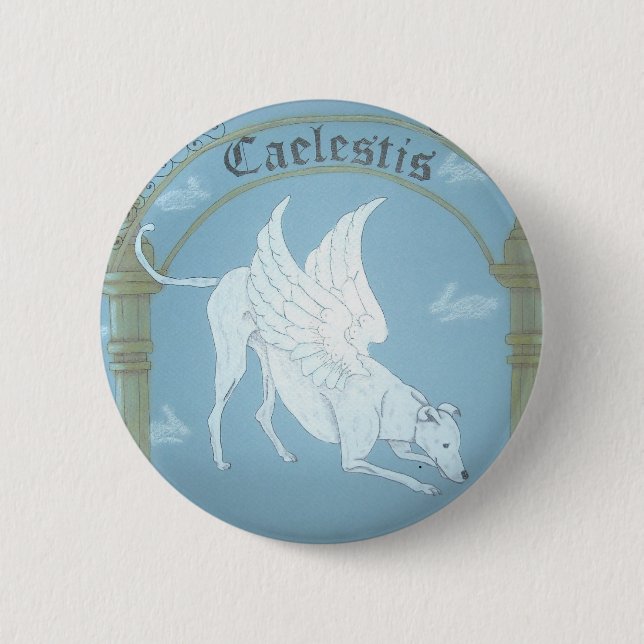 Badge Rond 5 Cm Bouton de ciel de Caelestis "chien" (Devant)