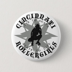Badge Rond 5 Cm Bouton de Cincinnati Rollergirls
