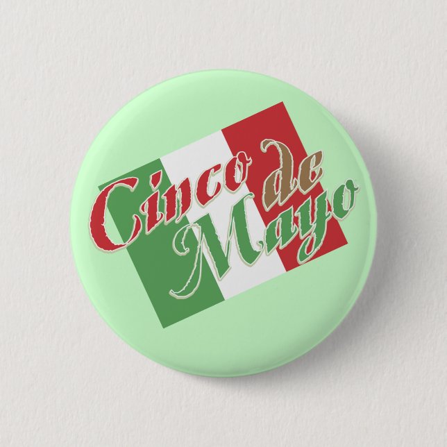 Badge Rond 5 Cm Bouton de Cinco De Mayo (Devant)