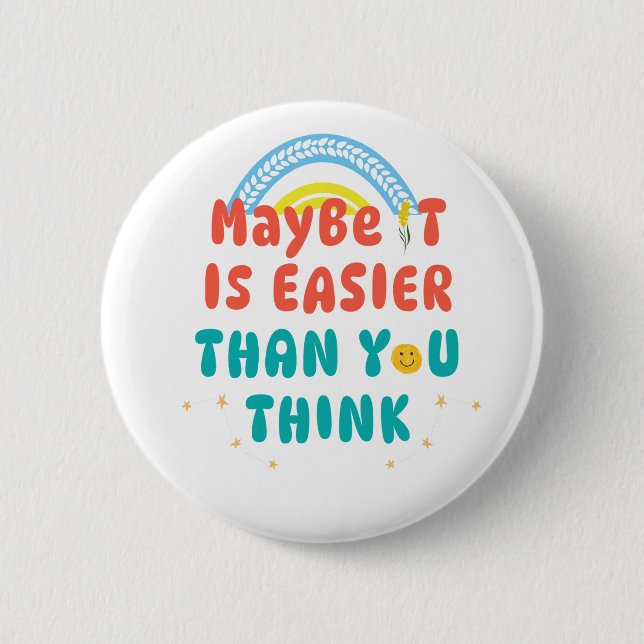 Badge Rond 5 Cm Bouton de citation positive rétro (Devant)