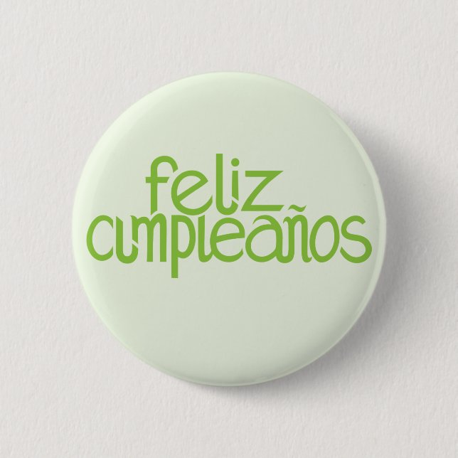 Badge Rond 5 Cm Bouton de citron vert Feliz Cumpleaños (Devant)