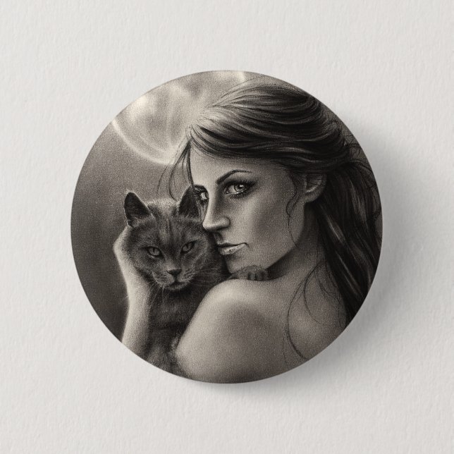 Badge Rond 5 Cm Bouton de clair de lune (Devant)