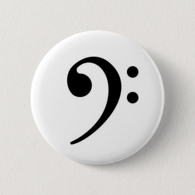 Badge Rond 5 Cm Bouton de clef basse (Devant)