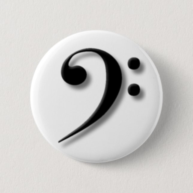 Badge Rond 5 Cm Bouton de clef basse (Devant)