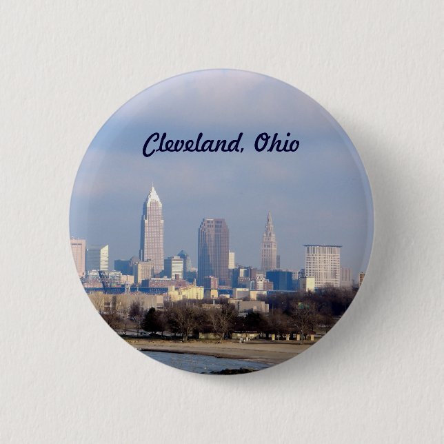 Badge Rond 5 Cm Bouton de Cleveland (Edgewater) (Devant)