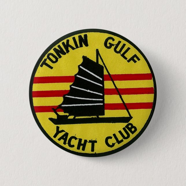Badge Rond 5 Cm Bouton de club de yacht de Golfe de Tonkin (Devant)