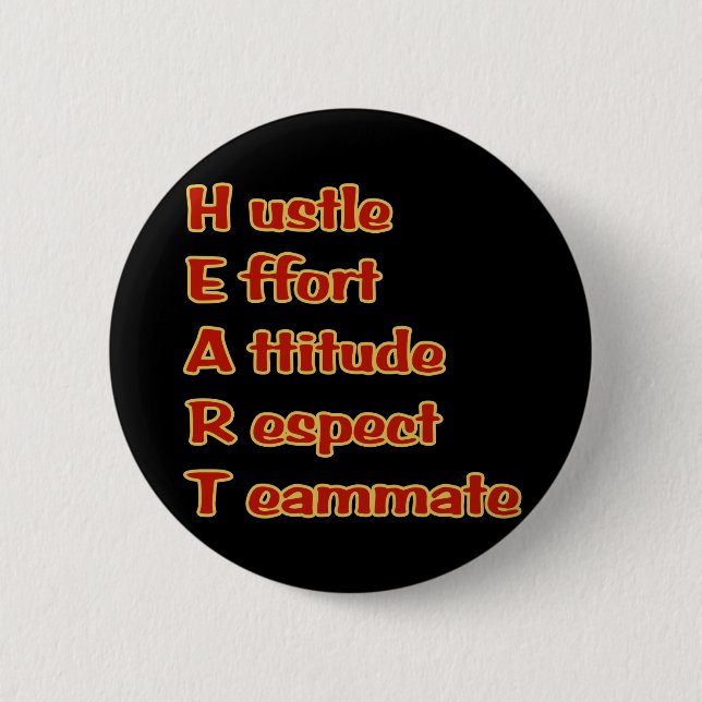 Badge Rond 5 Cm Bouton de coeur (Devant)