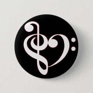 Badge Rond 5 Cm Bouton de coeur de clef