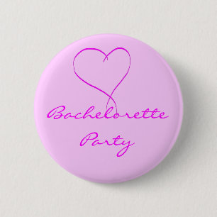 Badge Rond 5 Cm Bouton de coeur de rose de partie de Bachelorette