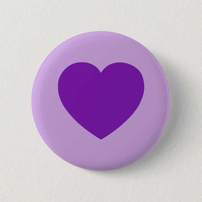 Badge Rond 5 Cm Bouton de coeur violet (Devant)