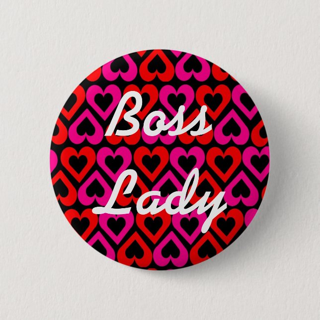 Badge Rond 5 Cm Bouton de cœurs de Dame Patronnesse (Devant)