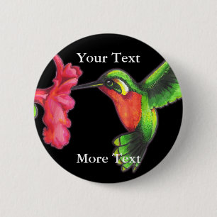 Badge Rond 5 Cm Bouton de colibri