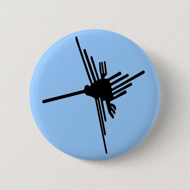 Badge Rond 5 Cm Bouton de colibri de Nazca (Devant)