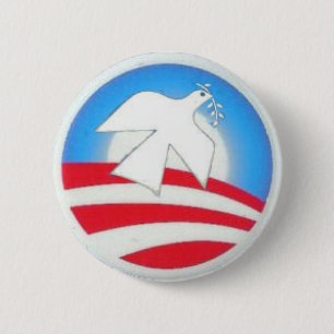 Badge Rond 5 Cm Bouton de colombe de paix de logo d'Obama