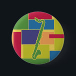 Badge Rond 5 Cm Bouton de Colorblocks<br><div class="desc">Clarinette basse au-dessus des blocs audacieux de couleur</div>