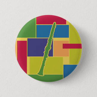 Badge Rond 5 Cm Bouton de Colorblocks de clarinette