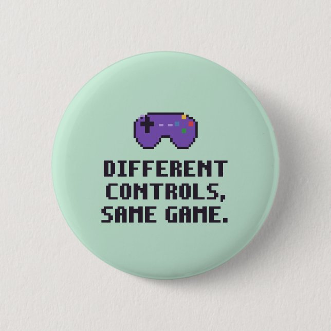 Badge Rond 5 Cm Bouton de commandes différentes neurodivergentes (Devant)