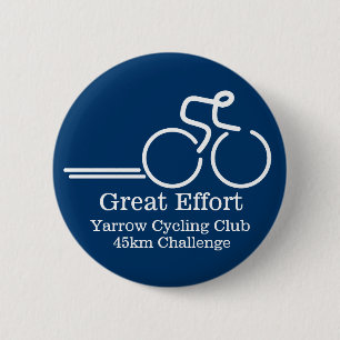 Badge Rond 5 Cm Bouton de compétition grand effort à vélo bleu