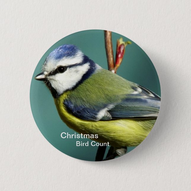 Badge Rond 5 Cm Bouton de compte d'oiseau de Noël (Devant)