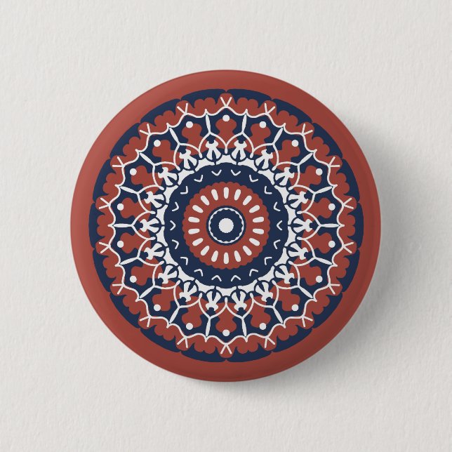 Badge Rond 5 Cm Bouton de conception Mandala (Devant)