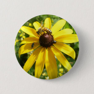 Badge Rond 5 Cm Bouton de confleur jaune