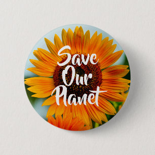 Badge Rond 5 Cm Bouton de conscience de changement climatique