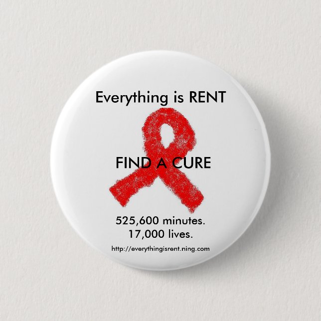 Badge Rond 5 Cm Bouton de conscience de SIDA (Devant)