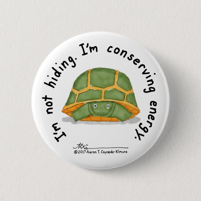 Badge Rond 5 Cm Bouton de conservation de blanc d'énergie (Devant)