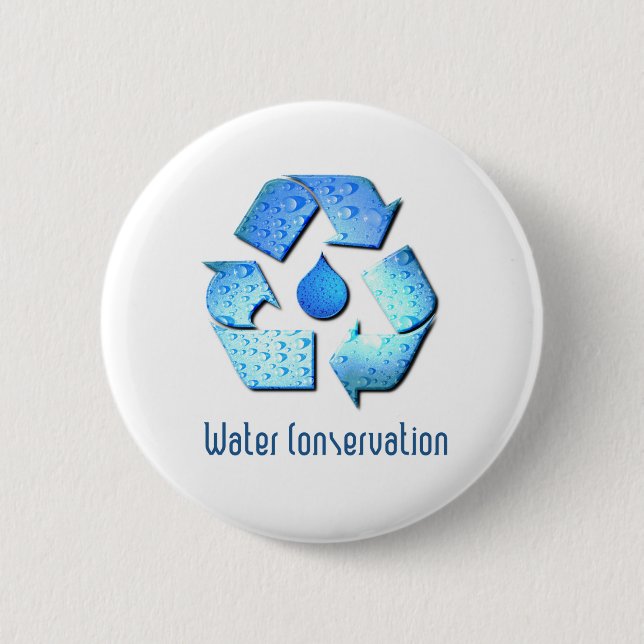Badge Rond 5 Cm Bouton de conservation de l'eau (Devant)