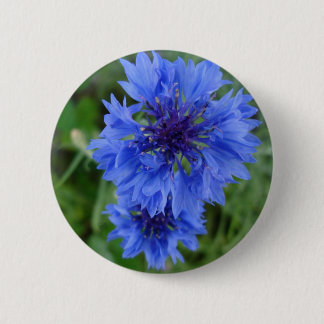 Badge Rond 5 Cm Bouton de Cornflower bleu
