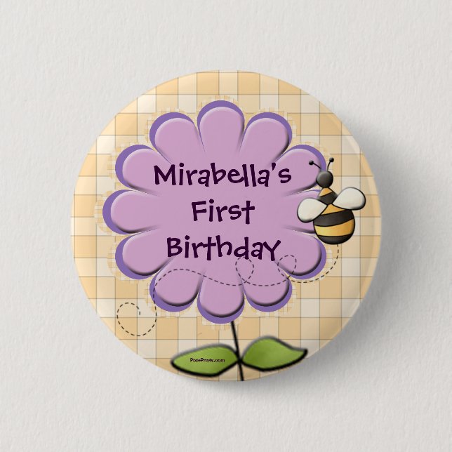 Badge Rond 5 Cm Bouton de correction de fleur (Devant)