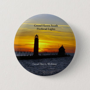 Badge Rond 5 Cm Bouton de coucher de soleil de Grand Haven South P