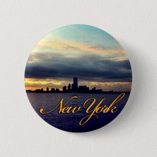 Badge Rond 5 Cm Bouton de coucher du soleil de bord de mer de New