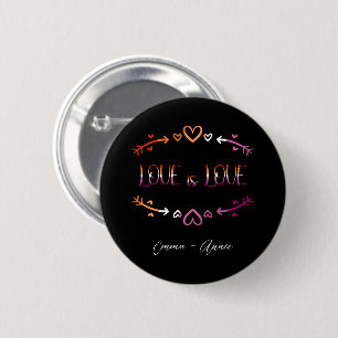 Badge Rond 5 Cm Bouton de couple lesbien du mois de la fierté Love