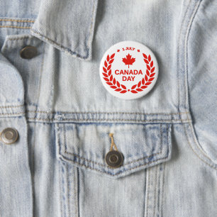 Badge Rond 5 Cm Bouton de couronne de la fête du Canada