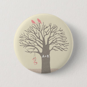 Badge Rond 5 Cm Bouton de coutume d'initiales d'amour