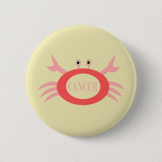 Badge Rond 5 Cm Bouton de crabe des signes étoilés du cancer (Devant)