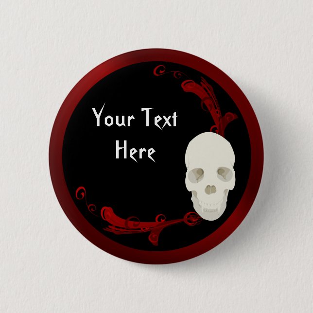 Badge Rond 5 Cm Bouton de crâne (Devant)
