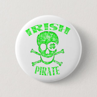 Badge Rond 5 Cm Bouton de crâne de pirate du jour de St Patrick