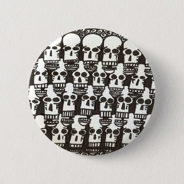 Badge Rond 5 Cm Bouton de crânes de bande dessinée (Devant)