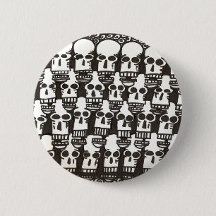 Badge Rond 5 Cm Bouton de crânes de bande dessinée