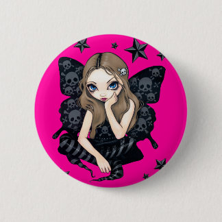 Badge Rond 5 Cm Bouton de "crânes et d'étoiles"