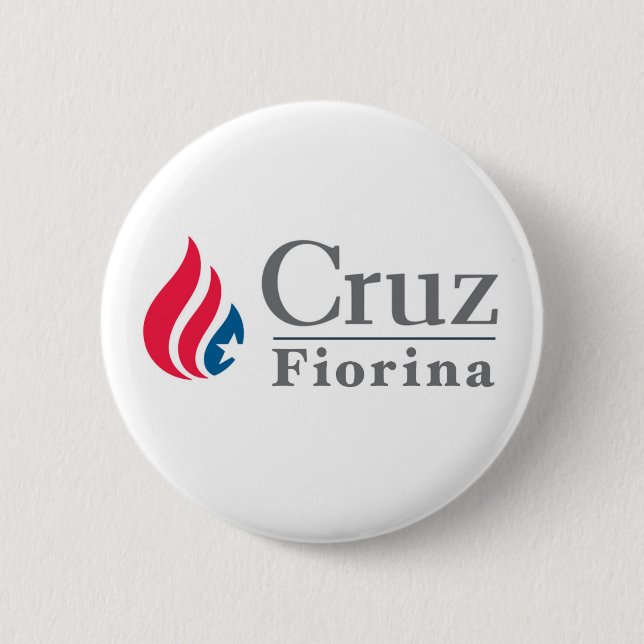 Badge Rond 5 Cm Bouton de Cruz/Fiorina 2016 (Devant)